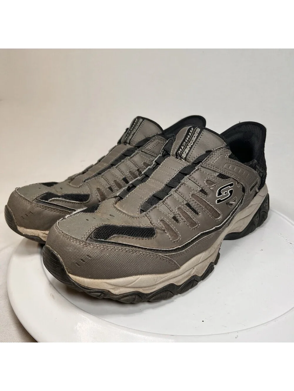 Sketchers Afterburn Ridgeburn Hands Free Slip-Ins Brown Memory Foam Size 13